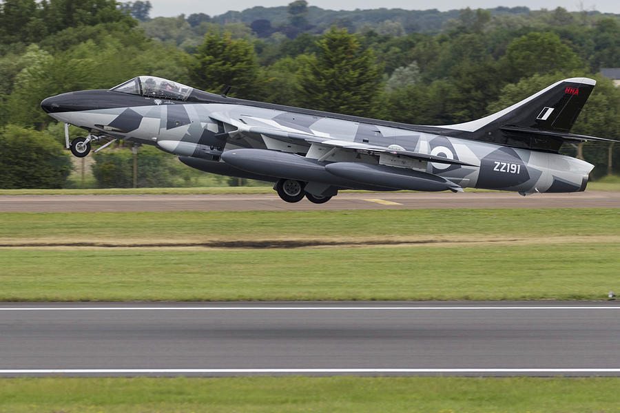 A Hawker Hunter Takes Off From Raf #1 Photograph by Rob Edgcumbe
