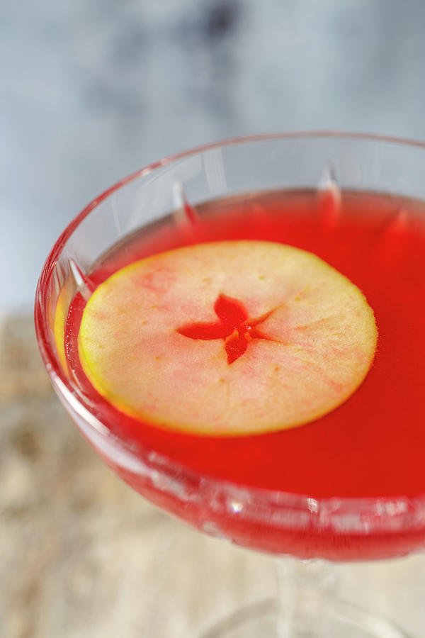 A Jack Rose Cocktail Made With Lairds Apple Jack Brandy, Grenadine And Lemon Juice #1 Photograph by Elisabeth Von Plnitz-eisfeld