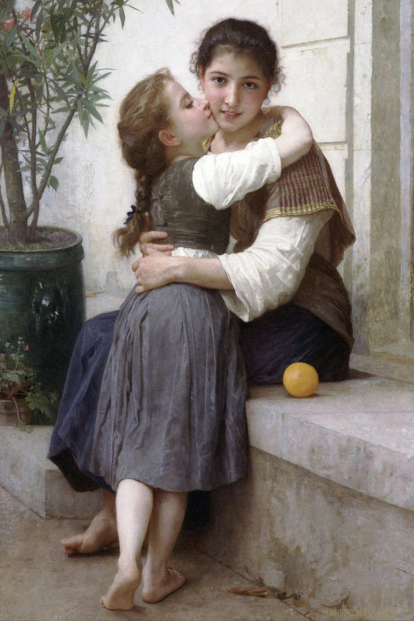 A Little Coaxing #1 Painting by William-Adolphe Bouguereau A Little Coaxing #1 Painting by William-Adolphe Bouguereau