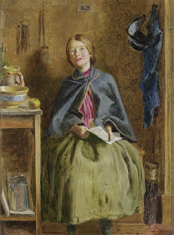 Still Life Painting - A Maid Learning To Read by Frederick Smallfield