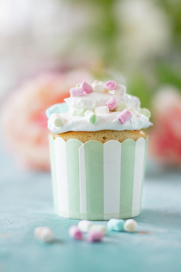 A Marshmallow Cupcake For A Party #1 Photograph by Jan Wischnewski