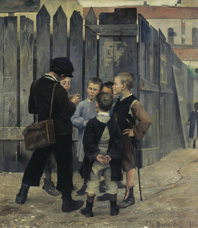 A Meeting, from 1884 Painting by Marie Bashkirtseff