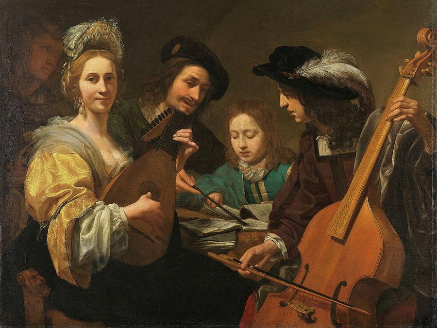 A Musical Company Painting by Gerard Van Kuijl A Musical Company Painting by Gerard Van Kuijl