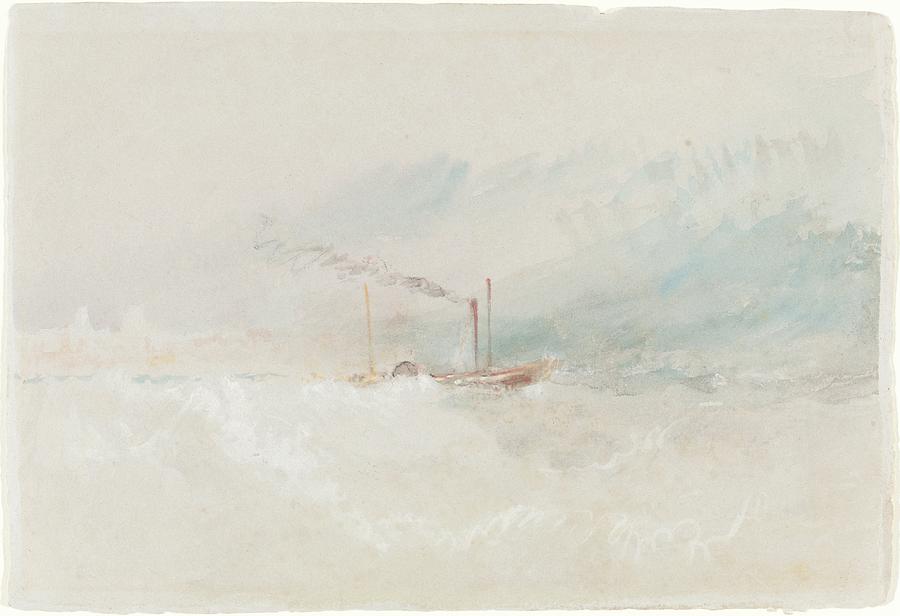 Boat Painting - A Packet Boat Off Dover by Joseph Mallord William Turner
