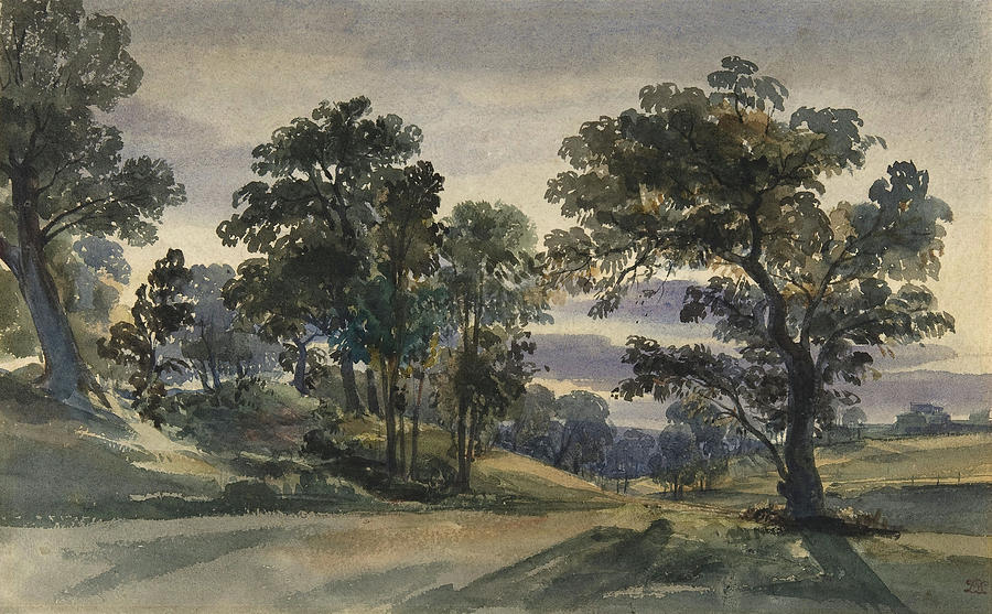 A Parkland View at Dusk. #1 Painting by William Leighton Leitch