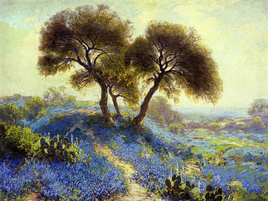 A Spring Morning Bluebonnets San Antonio 1913 Painting By Julian Onderdonk