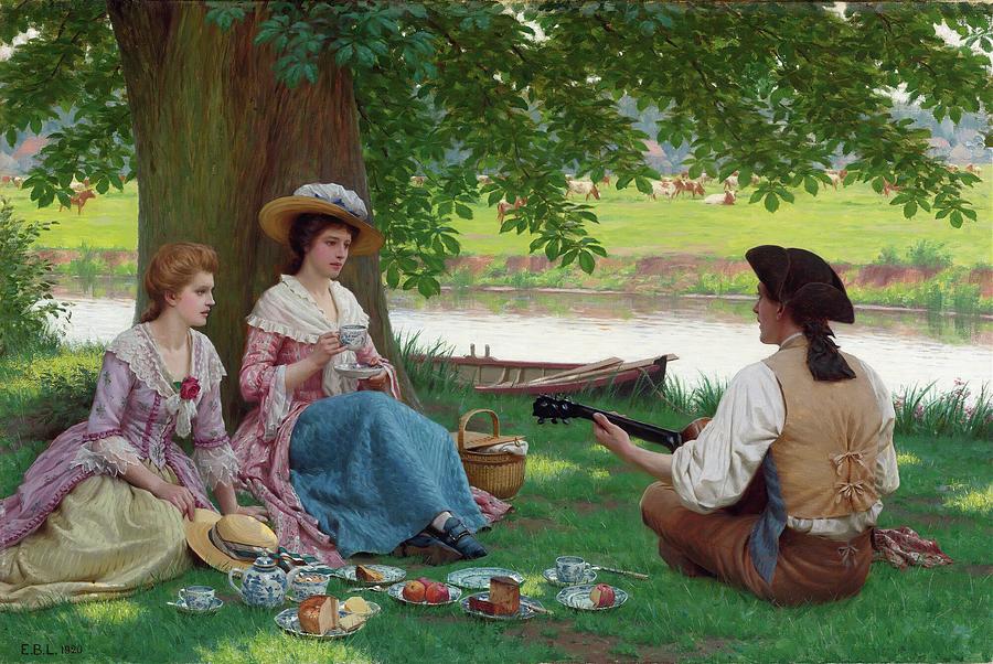 A Picnic Party Painting by Edmund Blair Leighton