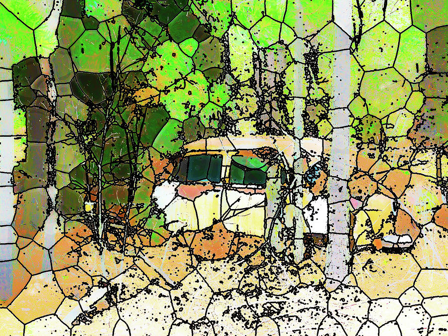 A rusty abandoned Car 11 #1 Painting by Jeelan Clark