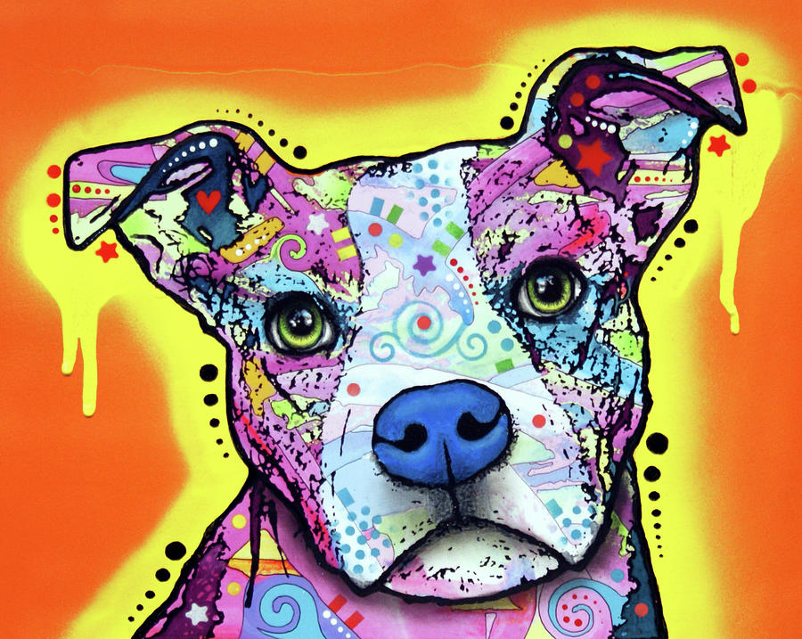 Animal Mixed Media - A Serious Pit #1 by Dean Russo