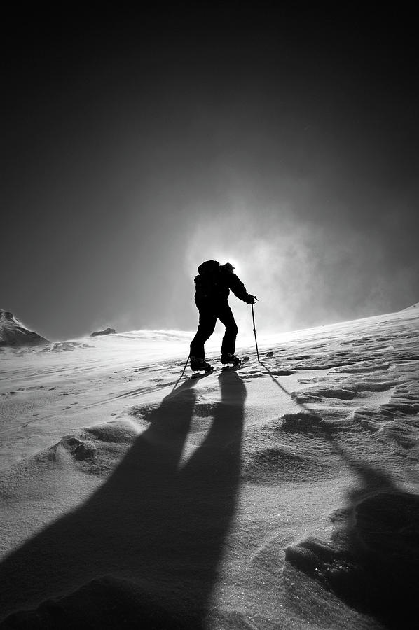 A Skier Skinning Up Mount Baker #1 Photograph by Jason Hummel