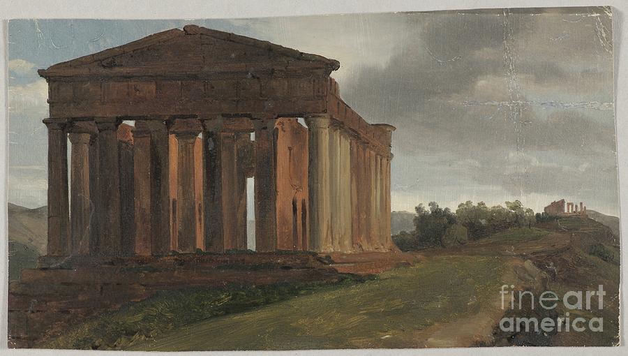 A Temple In Agrigento, Sicily Painting by Gustaf Soderberg
