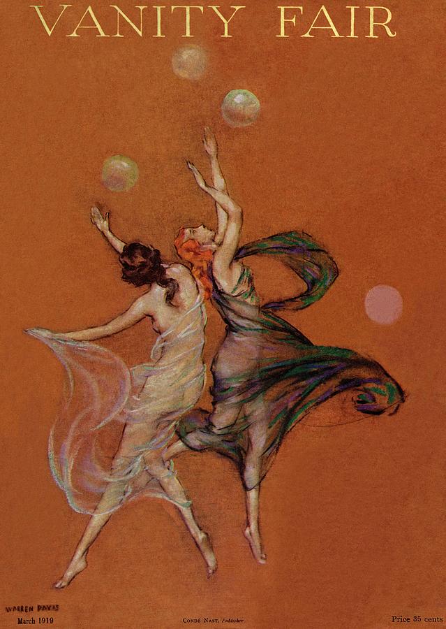 A Vanity Fair Cover Of Nymphs Painting by Warren Davis A Vanity Fair Cover Of Nymphs Painting by Warren Davis