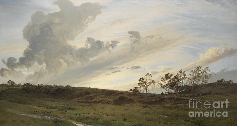 A Wild Evening After Rain, Yorkshire, 1869 Painting by Henry Moore