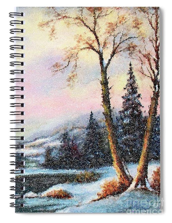 A Winter Fairy Tale - spiral notebook Painting by Hazel Holland