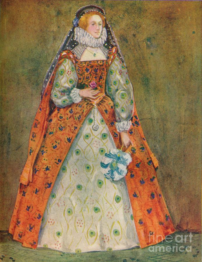 A Woman Of The Time Of Elizabeth #1 Drawing by Print Collector