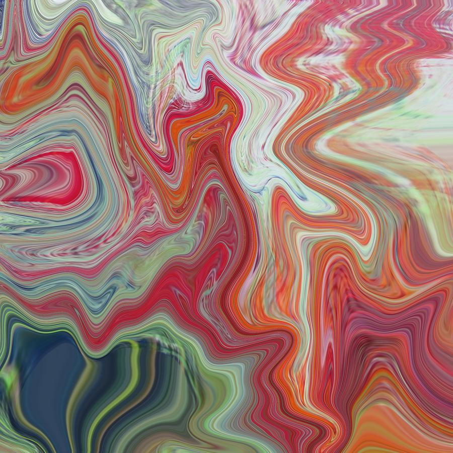 Abstract Art - Colorful Fluid Painting Marble Pattern Colorful #1 Painting by Patricia Piotrak