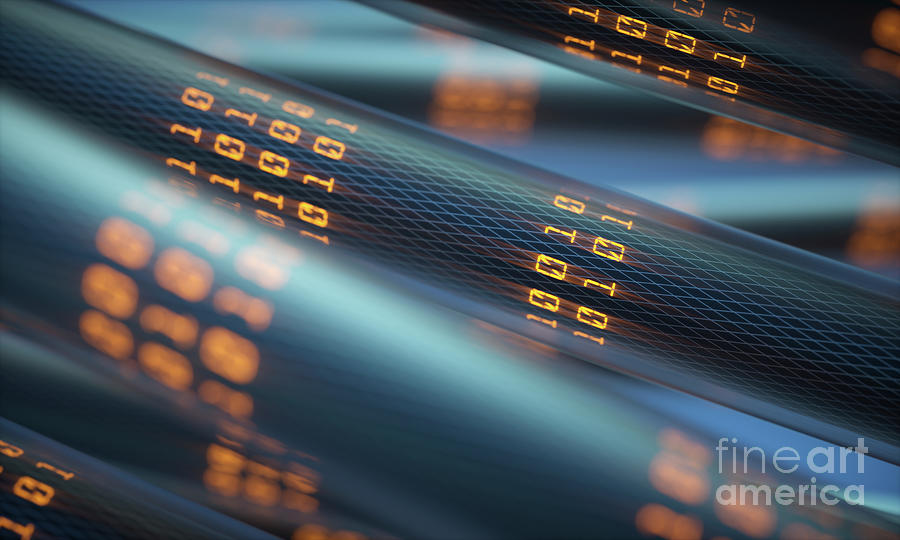 Abstract Cables With Binary Code Photograph by Ktsdesign/science Photo ...