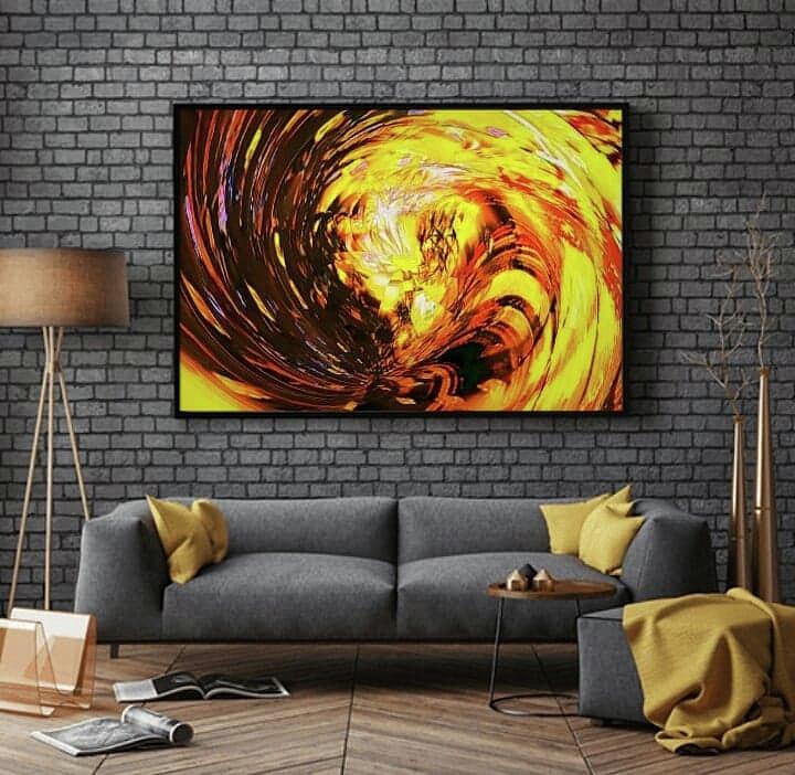 Abstract Gold Swirl Digital Art