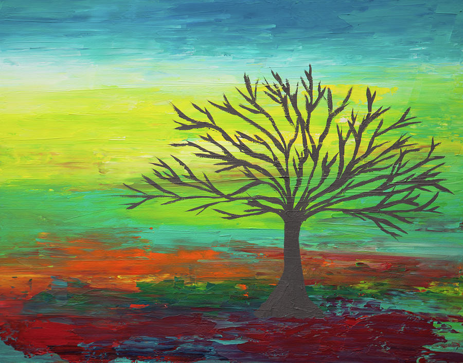 Abstract Painting - Abstract Tree 3 #1 by Hilary Winfield