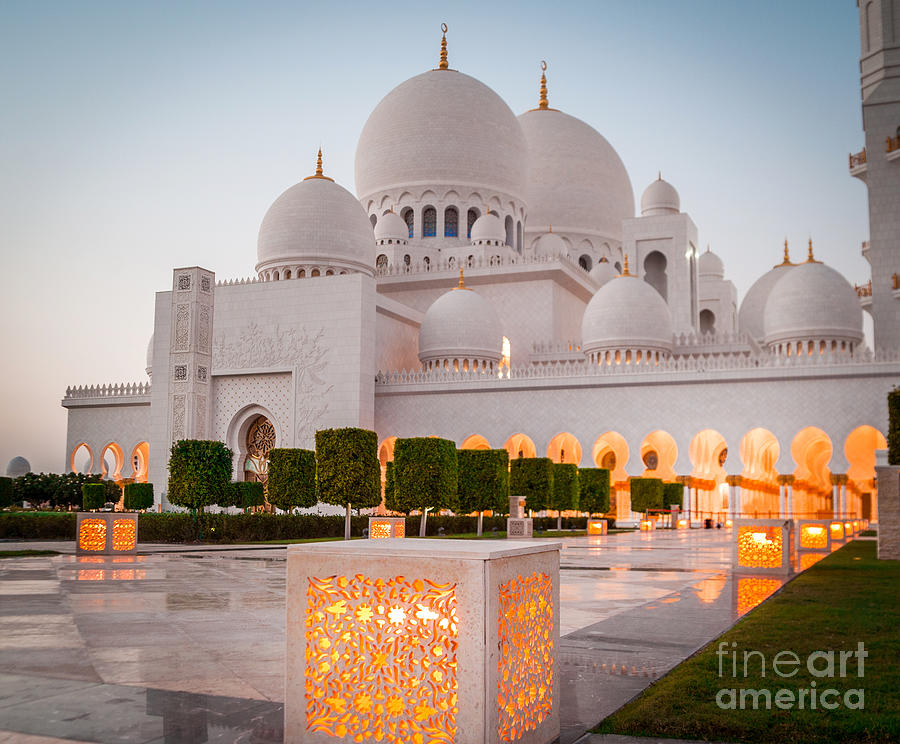 Architecture Photograph - Abu Dhabi Sheikh Zayed White Mosque Uae by Tatyana Vyc