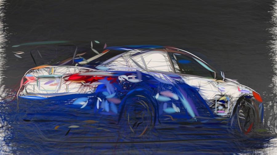 Acura ILX Endurance Racer Draw #1 Digital Art by CarsToon Concept