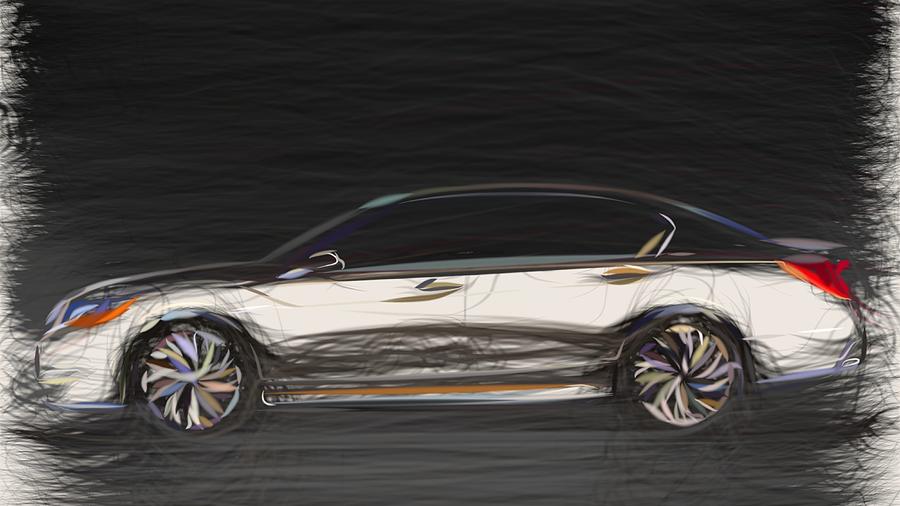 Acura RLX Draw #1 Digital Art by CarsToon Concept