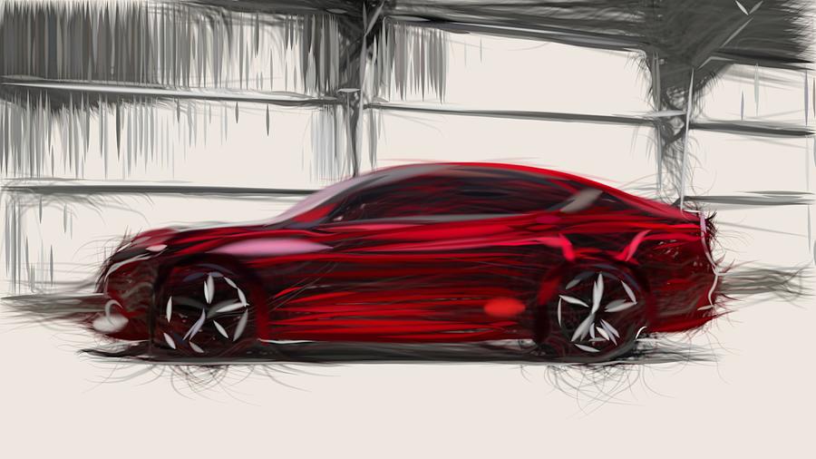 Acura TLX Prototype Drawing #2 Digital Art by CarsToon Concept