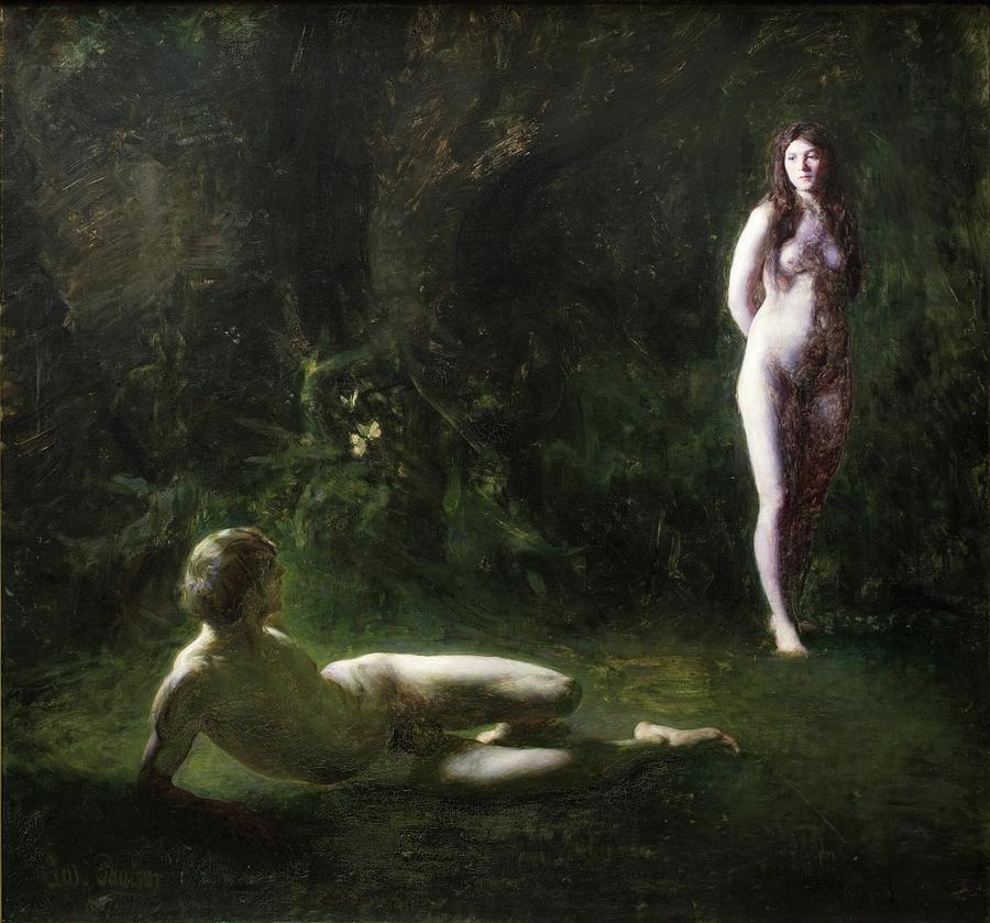 Adam And Eve Painting by Julius Paulsen Adam And Eve Painting by Julius Paulsen