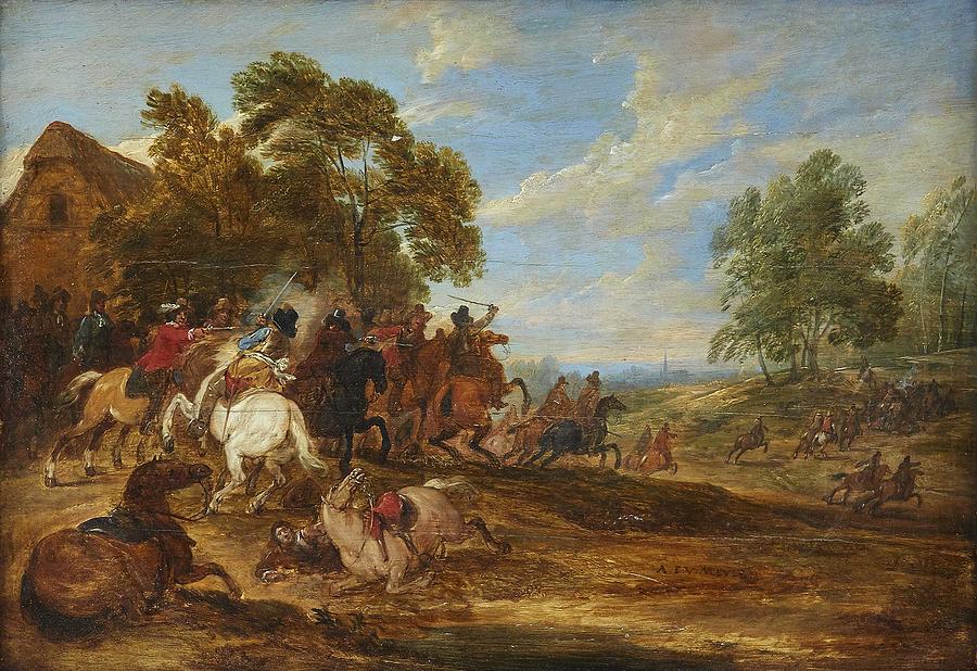 Toto Painting - ADAM FRANS VAN DER MEULEN Brussels 1632-1690 Paris Rider Event #1 by Celestial Images