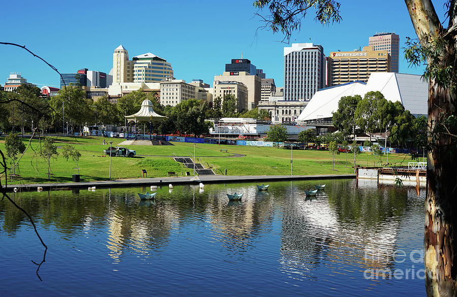 Adelaide South Australia Riverbank City skyline #1 Photograph by Milleflore Images