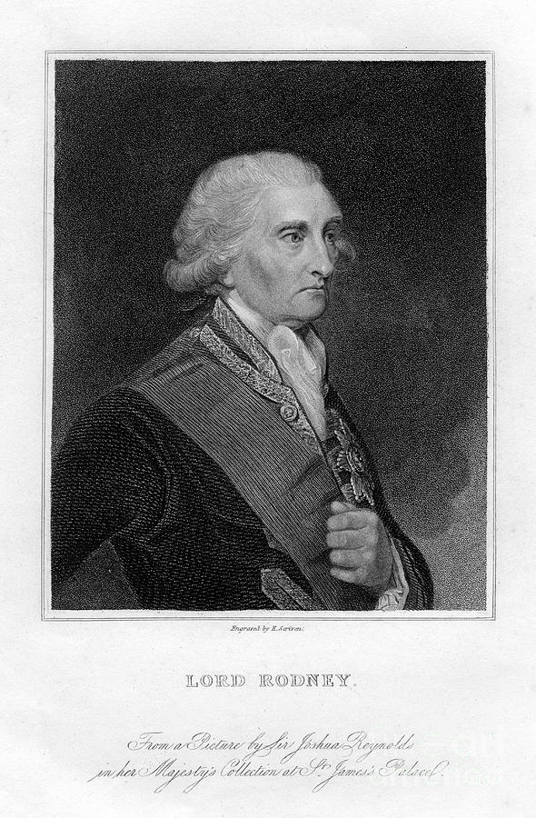 Admiral George Brydges Rodney #1 Drawing by Print Collector