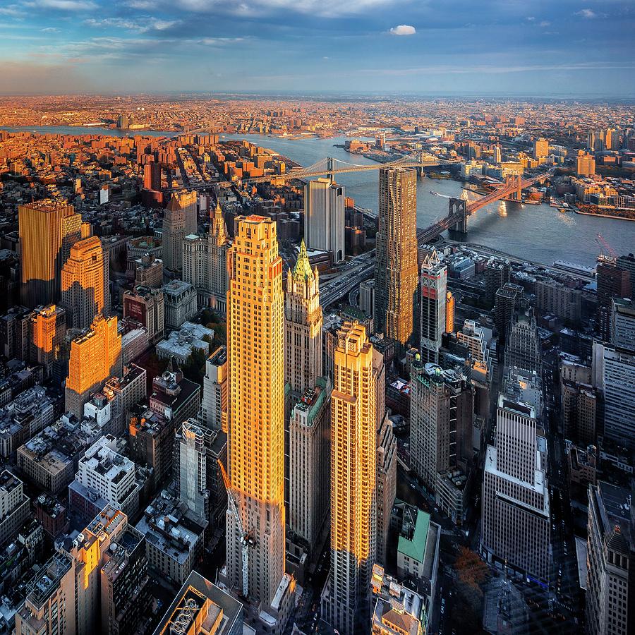 Aerial Of Nyc Cityscape. #1 Digital Art by Antonino Bartuccio