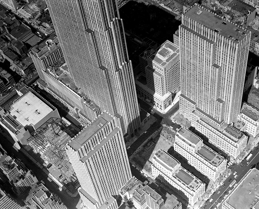 Aerial Of Rockefeller Center #1 Photograph by New York Daily News Archive