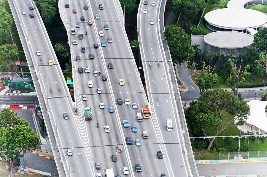 Aerial Of Super Highway, Singapore #1 Photograph by John Harper