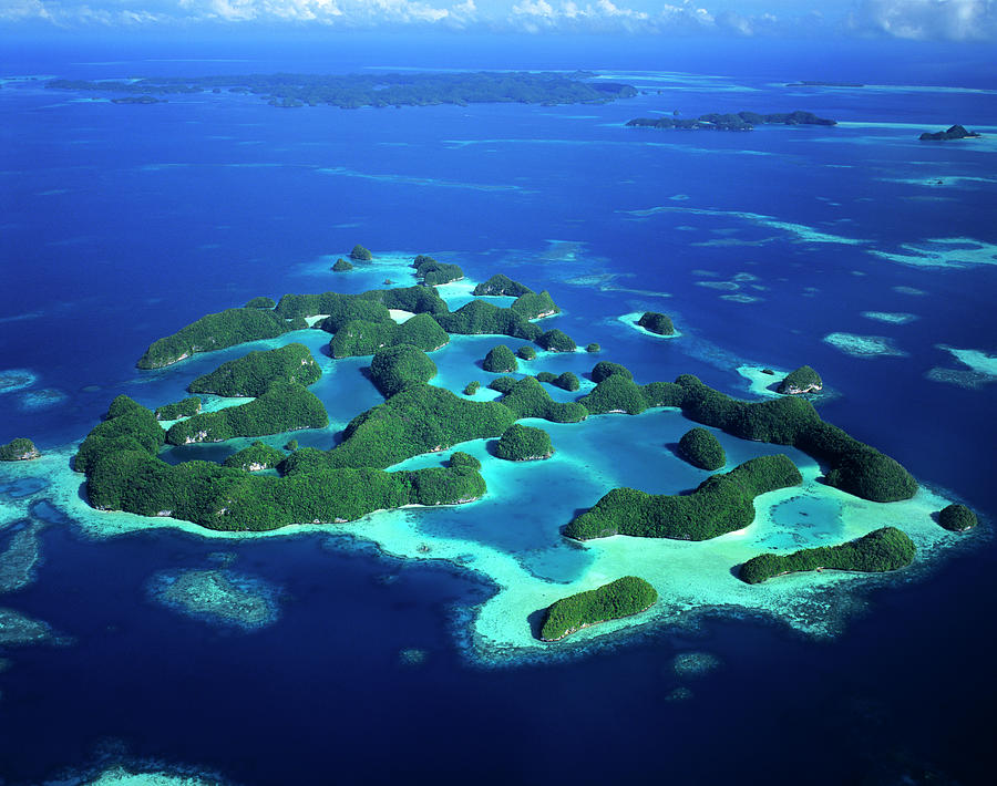 Aerial Of The Rock Islands Of Palau, Or #1 Photograph by Manfred Gottschalk