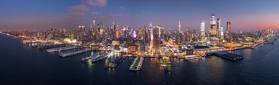 Aerial panorama of New York skyline #1 Photograph by Mihai Andritoiu