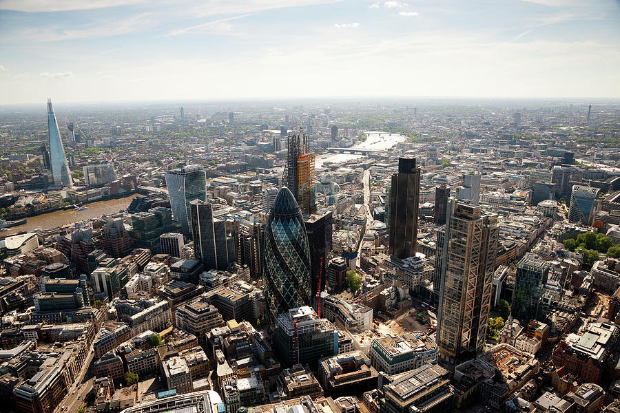 Aerial Shot Of City Of London #1 Photograph by Michael Dunning