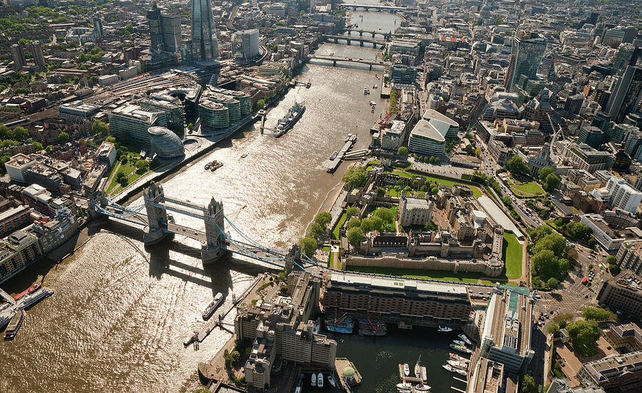 Aerial Shot Of Tower Bridge And Tower #1 Photograph by Michael Dunning