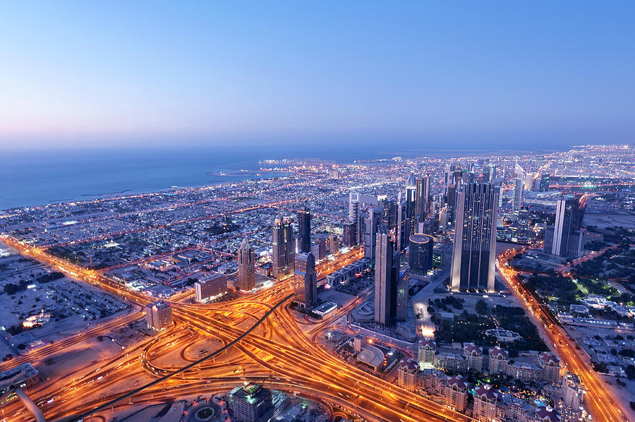 Aerial View Dubai City Skyline In The #1 Photograph by Deejpilot
