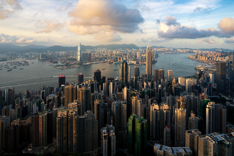 Aerial View Of Hong Kong Skyline Photograph by Prasit Rodphan - Fine ...