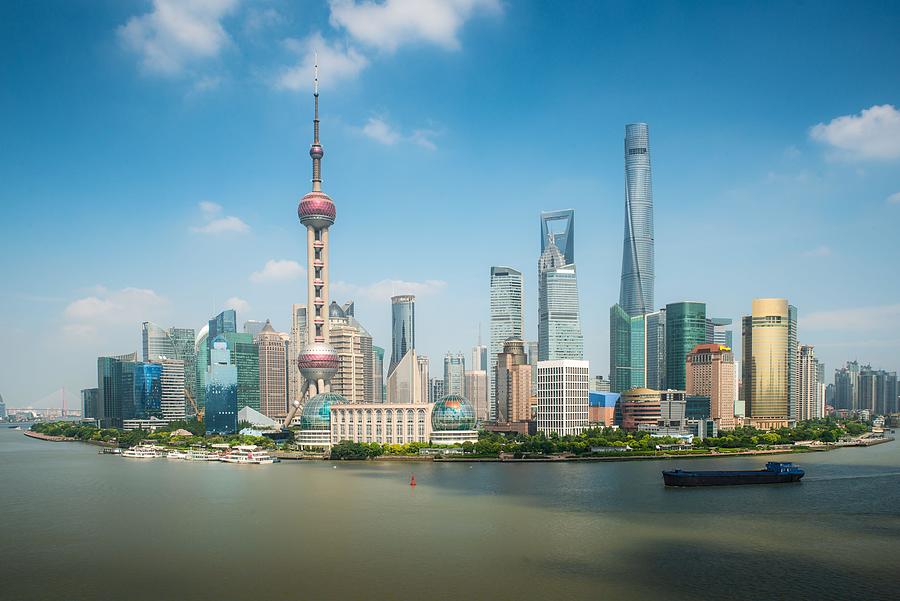 Aerial View Of Pudong Skyline Photograph by Prasit Rodphan - Fine Art ...