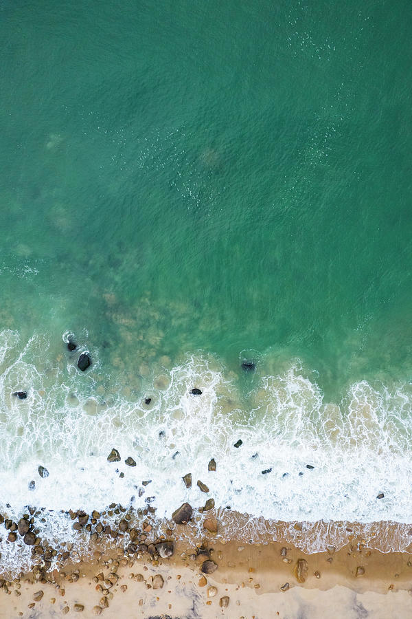 Aerial View Of The Beach In New England #1 Photograph by Cavan Images