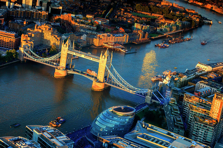 Aerial View Of Tower Bridge, London #1 Digital Art by Maurizio Rellini