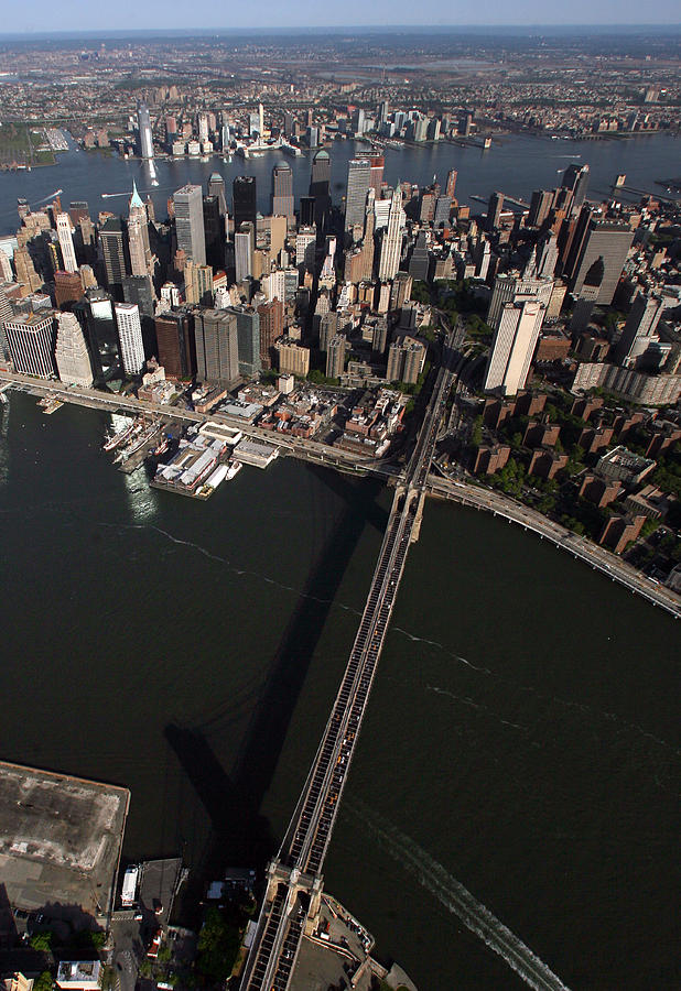 Aerial Views Of The Brooklyn Bridge As #1 Photograph by New York Daily News Archive