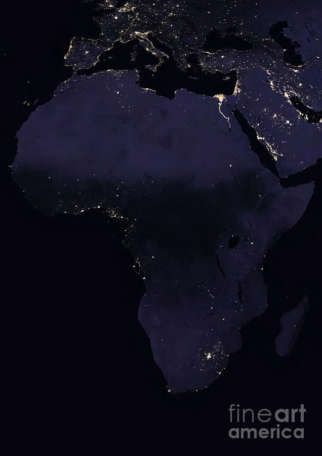 Africa At Night #1 Photograph by Planetobserver/science Photo Library