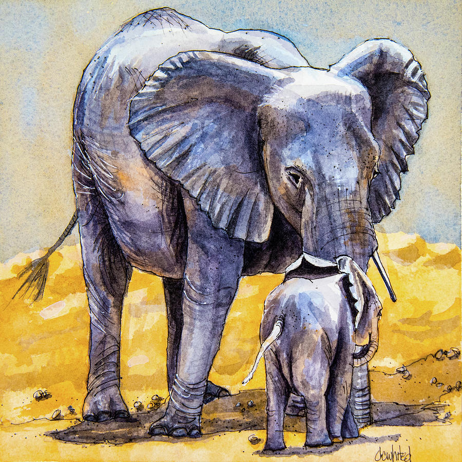 African Elephant Painting By Dave Whited Fine Art America   1 African Elephant Dave Whited 