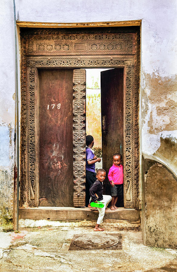 African Kids Playing in Stonetown Zanzibar 3609 Street Photography Tanzania Africa Photograph by Neptune - Amyn Nasser Photographer