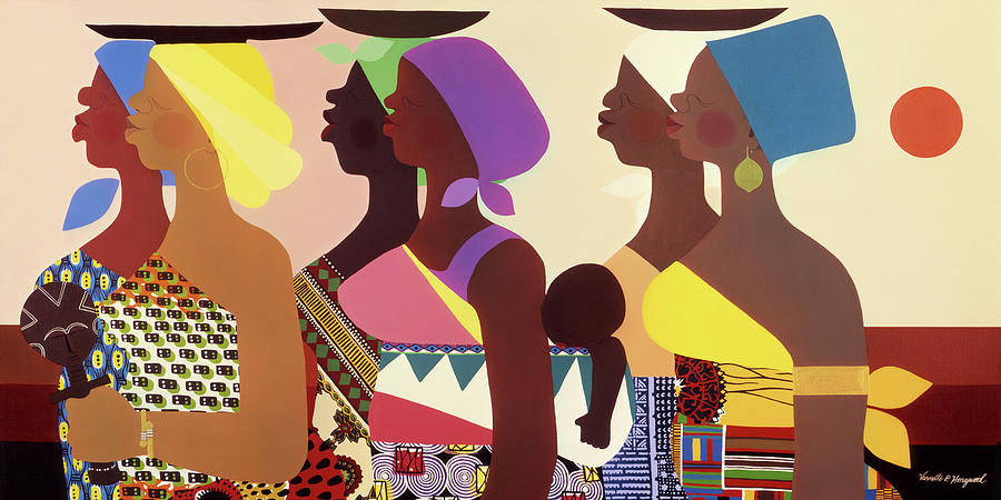 Figurative Painting - African Women #1 by Varnette Honeywood