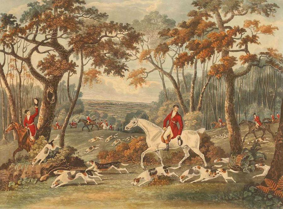 Wildlife Painting - After Dean Wolstenholme the elder  1757-1837   Fox Hunting   #1 by Celestial Images