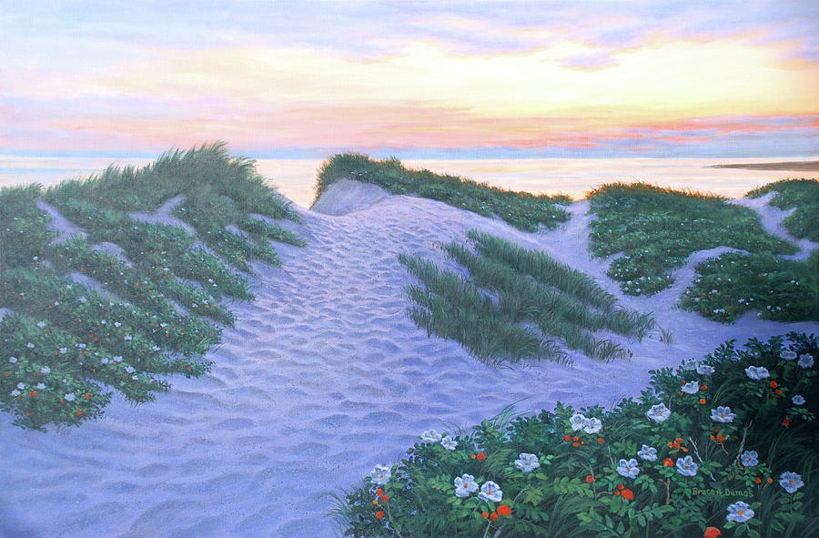 Sunset Painting - After Glow Dunes #1 by Bruce Dumas